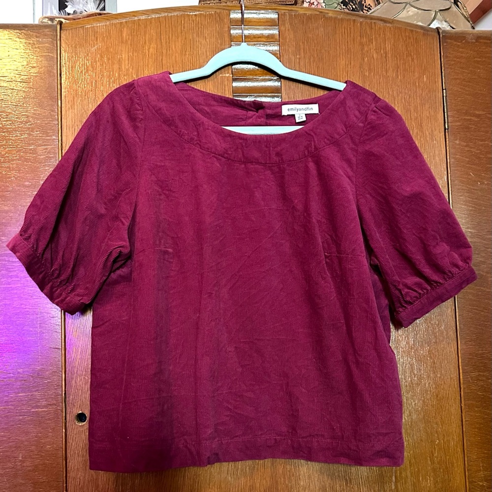 Emily and Fin Corduroy Top in Boysenberry